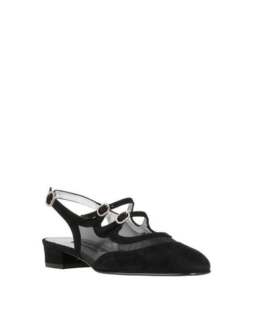 CAREL PARIS Black Pumps Leather, Textile Fibers
