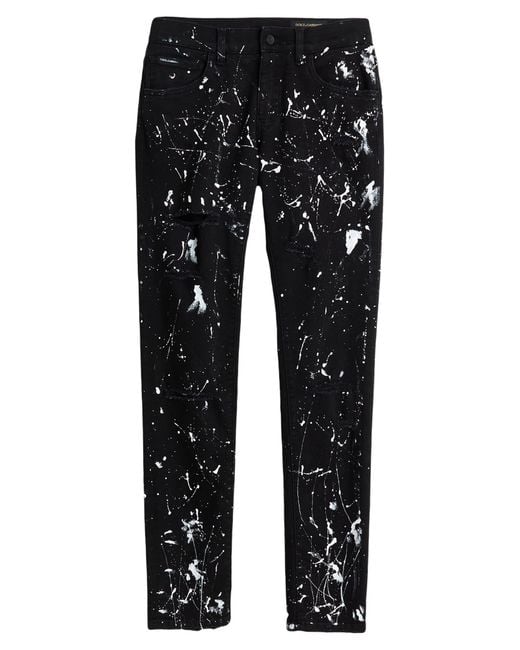 Dolce & Gabbana Black Jeans Cotton, Elastane for men