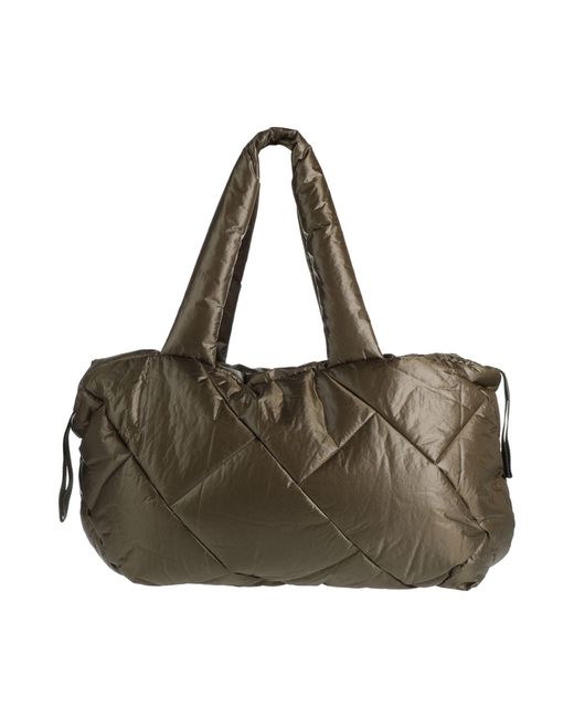 PIUMESTUDIO Brown Military Shoulder Bag Textile Fibers