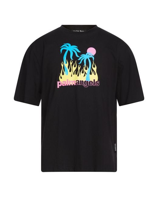 Palm Angels Black T-Shirt Cotton for men