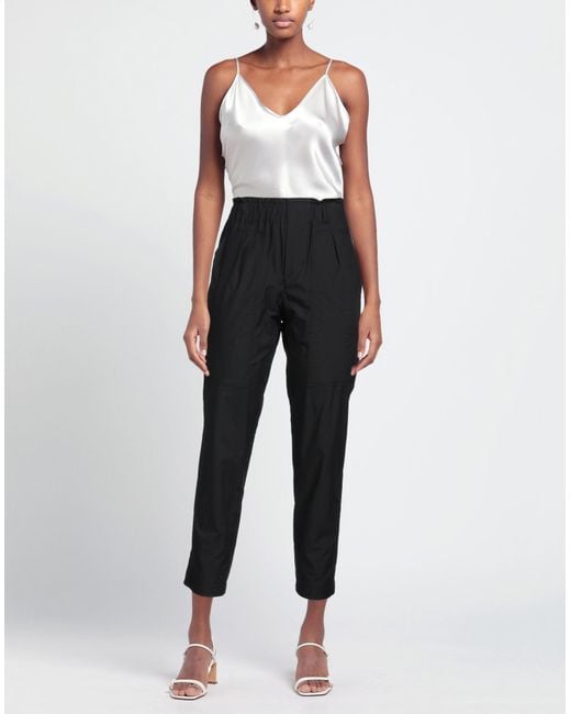 RUE DU BAC Black Pants Cotton, Polyamide, Elastane