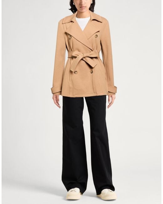 Pennyblack Natural Camel Overcoat & Trench Coat Cotton, Polyester, Elastane