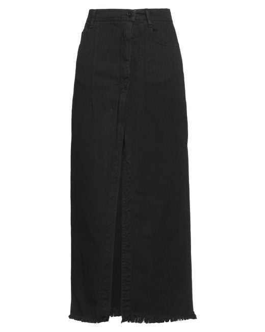 White Sand Black Denim Skirt Cotton