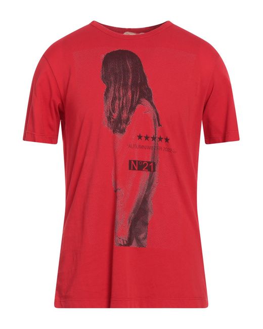 N°21 Red T-shirt for men