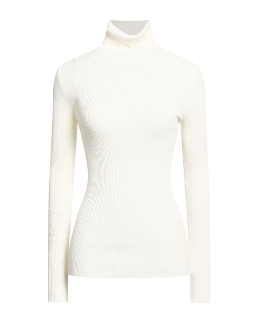 Wardrobe NYC White Turtleneck Viscose, Polyester
