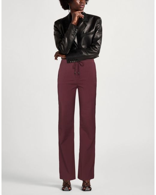 Patrizia Pepe Purple High-Waisted Flared Viscose Pants