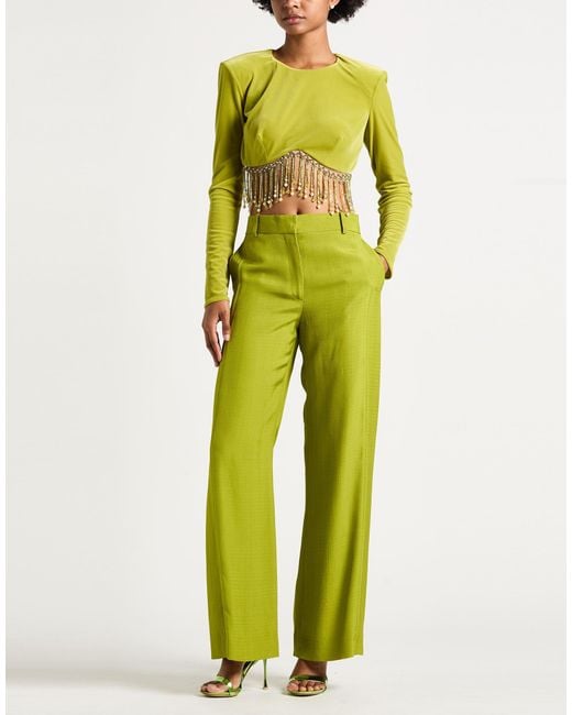 Elisabetta Franchi Yellow Top Polyester, Elastane, Glass, Brass