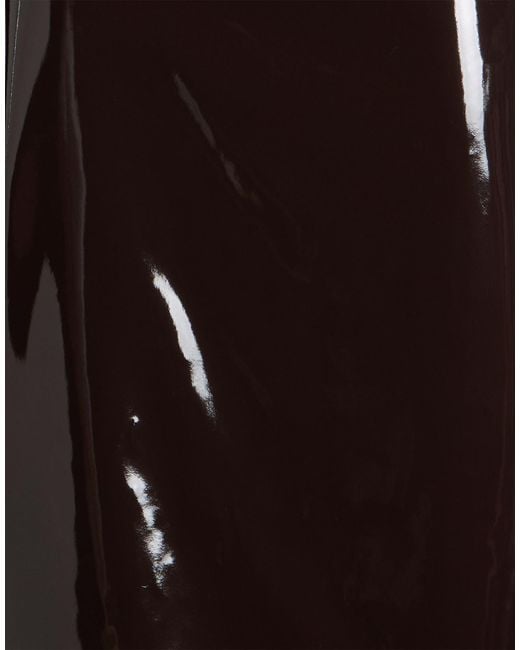 MSGM Black Dark Midi Skirt Polyurethane, Polyester