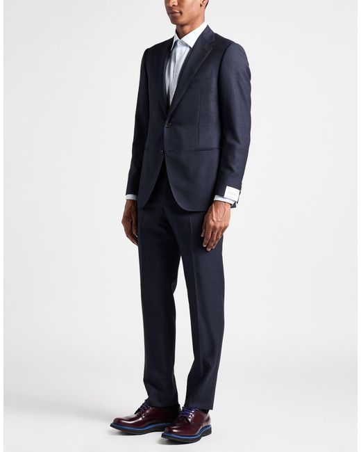 Caruso Blue Midnight Suit Wool for men