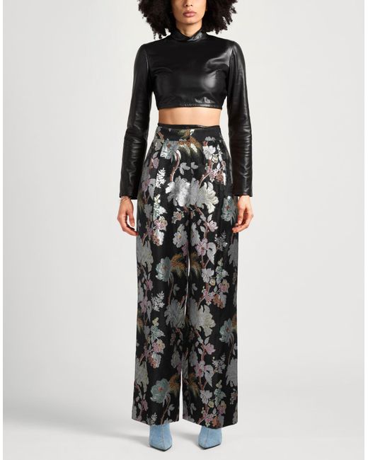 Erdem Black Pants Viscose, Polyester, Metallic Polyester