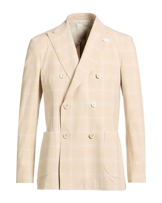 Lardini Natural Blazer Viscose, Cotton for men