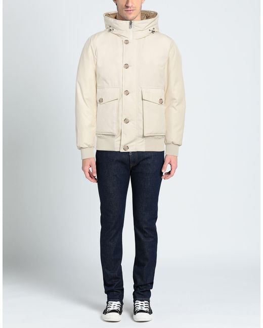 Woolrich Natural Down Jacket for men
