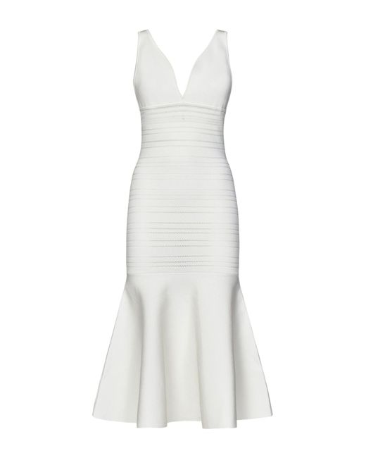 Abito Midi Frame Detail Dress di Victoria Beckham in White