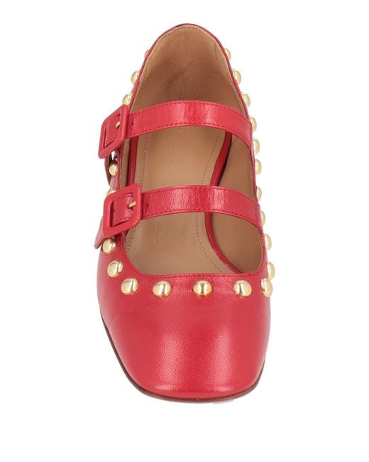 A.Bocca Red Ballet Flats