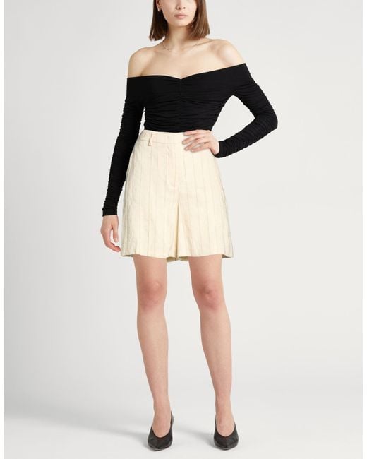 Eleventy Natural Ivory Shorts & Bermuda Shorts Viscose, Linen