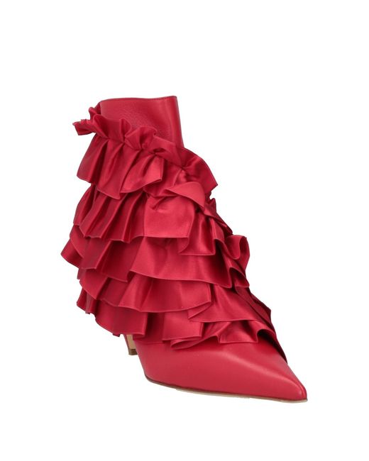 Rochas Red Ankle Boots