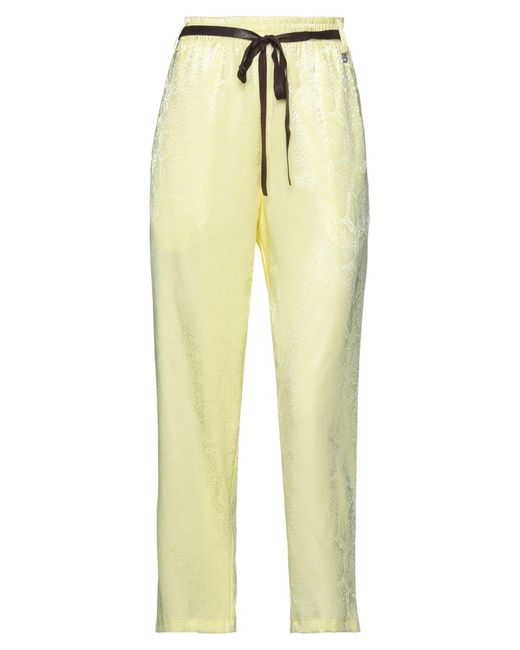 Rebel Queen By Liu Jo Satin Pants in Yellow | Lyst