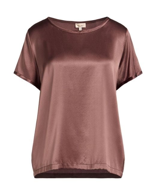 HER SHIRT HER DRESS Pink Top Silk, Elastane