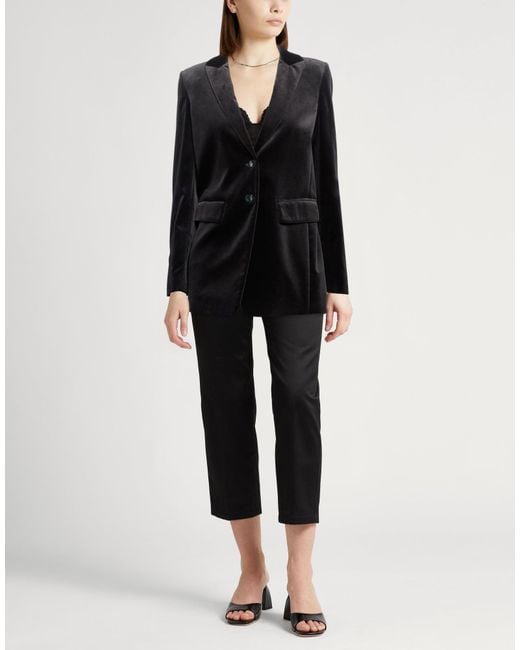 Agnona Black Blazer Cotton, Elastane