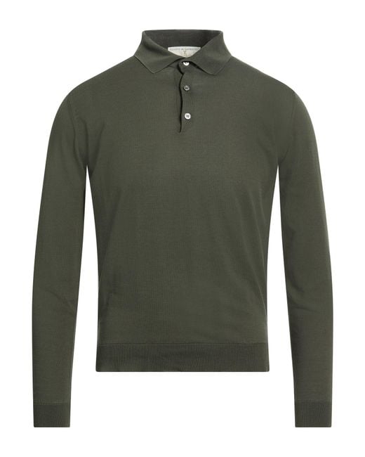 FILIPPO DE LAURENTIIS Green Military Sweater Cotton for men