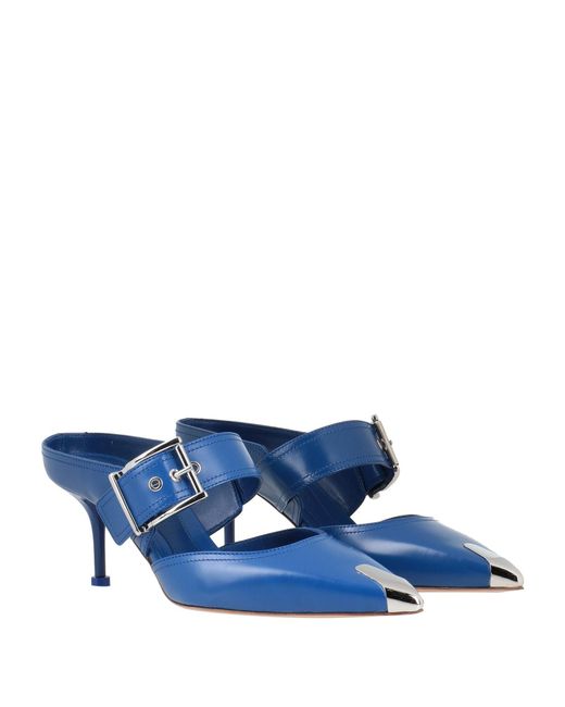 McQueen Blue Mules & Clogs