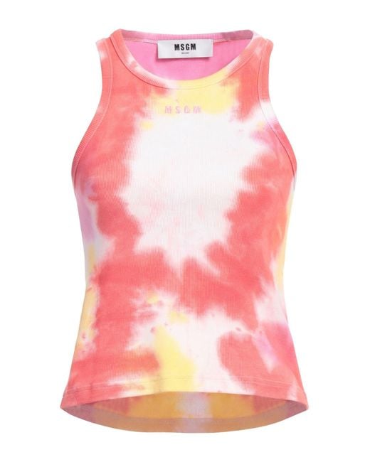 MSGM Pink Tank Top Cotton, Elastane
