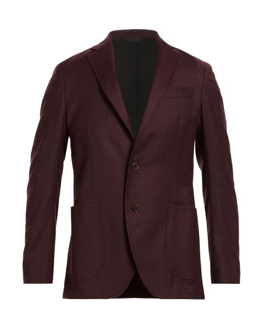 Tombolini Purple Burgundy Blazer Virgin Wool, Elastane for men