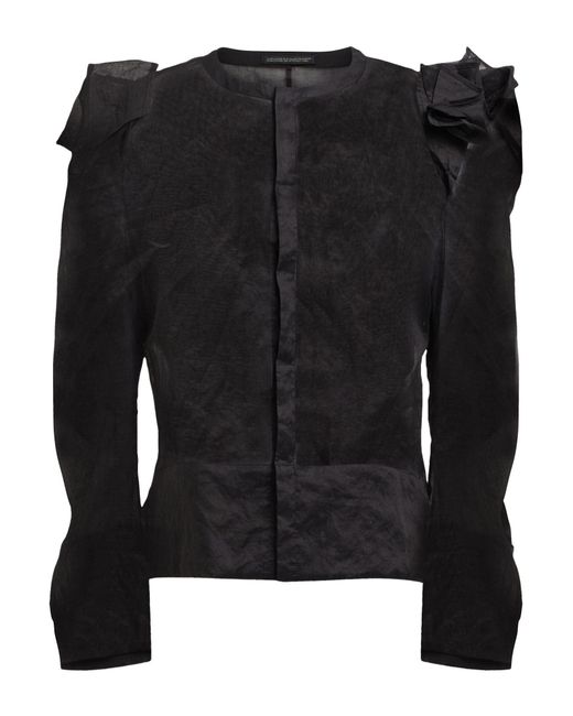 Yohji Yamamoto Black Shirt Cotton, Silk
