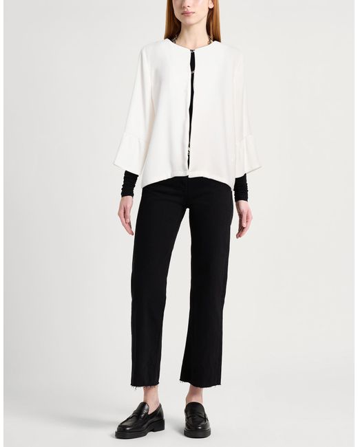 Marella White Ivory Jacket Polyester