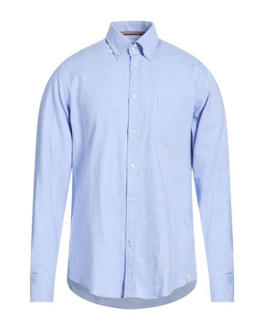 Paul & Shark Blue Shirt Cotton, Linen for men