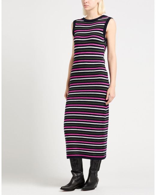 MSGM Purple Midi Dress Wool, Cashmere