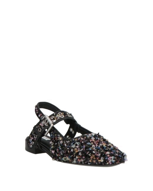 Rag & Bone Black Ballet Flats Textile Fibers, Leather