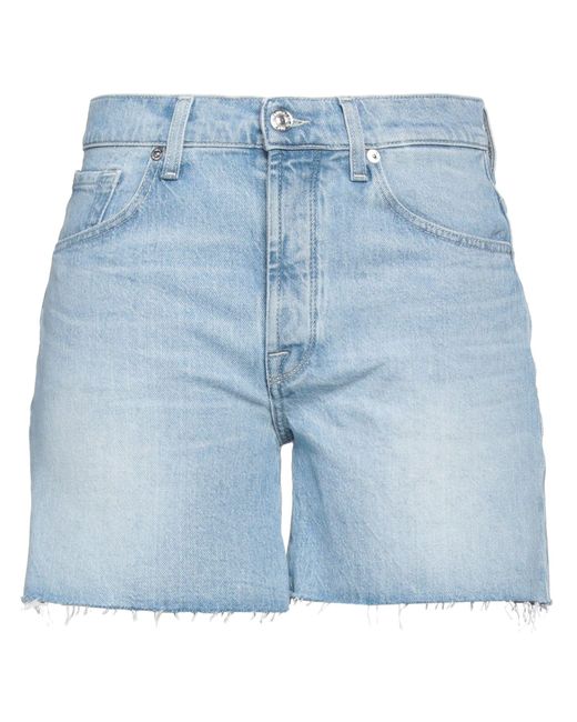 7 For All Mankind Blue Denim Shorts