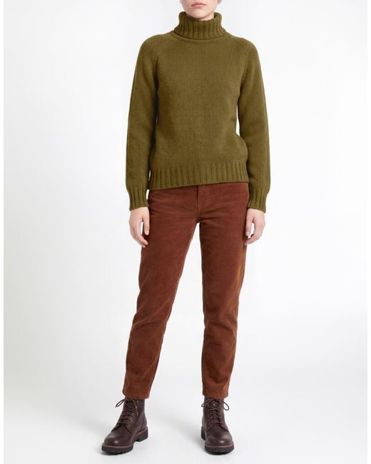 Aragona Green Military Turtleneck Cashmere