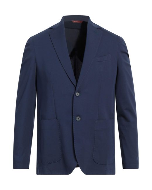 TWENTY-ONE by ANTONIO CARNEVALE Blue Blazer Cotton, Nylon, Viscose, Elastane for men