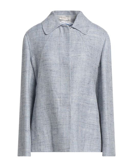Fedeli Blue Jacket Viscose, Virgin Wool, Linen, Nylon
