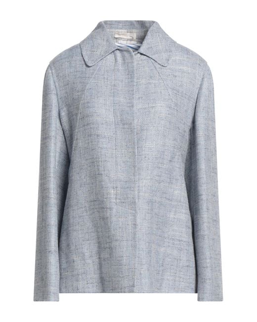 Fedeli Blue Jacket Viscose, Virgin Wool, Linen, Nylon