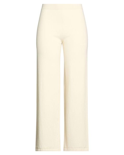 Gentry Portofino Natural Ivory Pants Virgin Wool, Cashmere