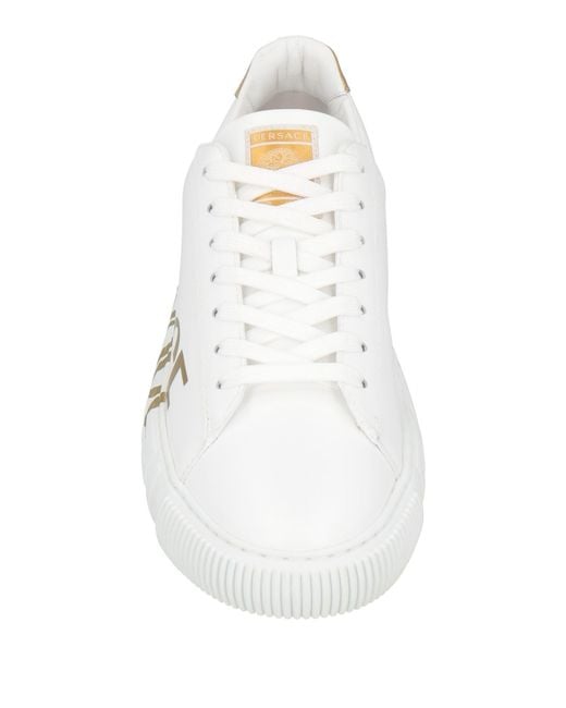 Versace White Sports Shoes With Logo for men