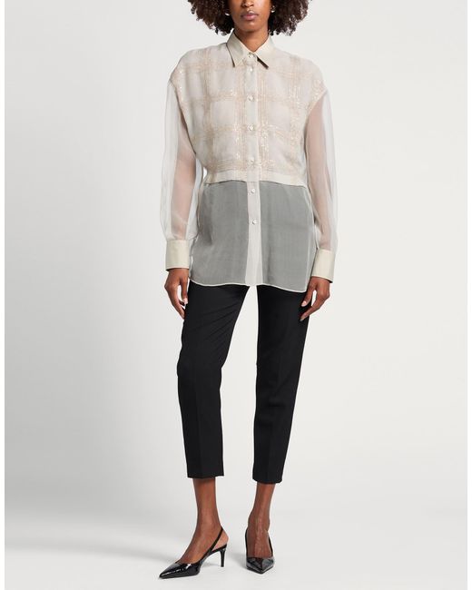 Brunello Cucinelli White Light Shirt Silk