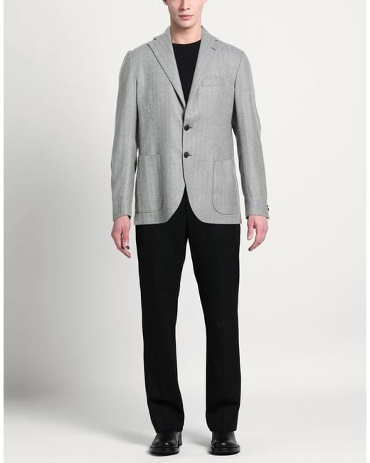 Luigi Borrelli Napoli Gray Blazer Virgin Wool for men