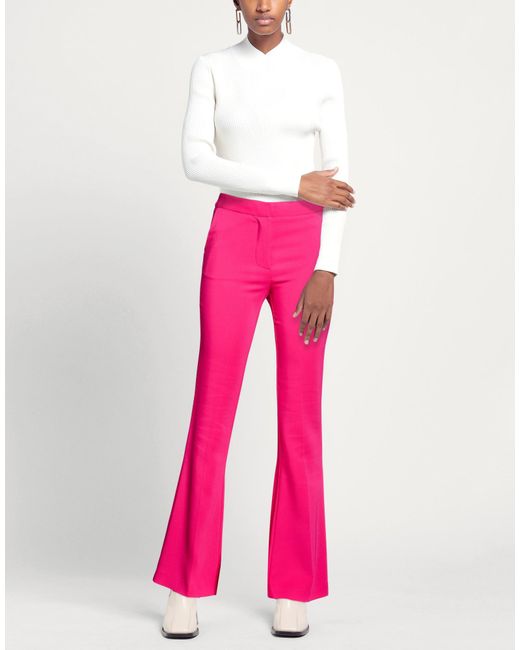 SIMONA CORSELLINI Pink Pants Polyester, Viscose, Cotton, Elastane