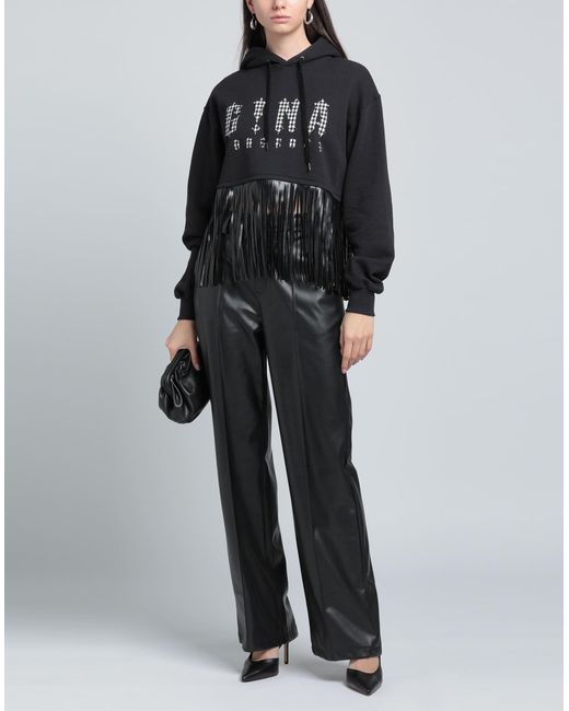 Gina Gorgeous Black Sweatshirt Cotton, Polyester