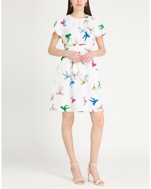 Boutique Moschino White Ivory Mini Dress Polyester, Elastane