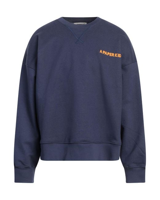 A PAPER KID Blue Sweatshirt Cotton for men