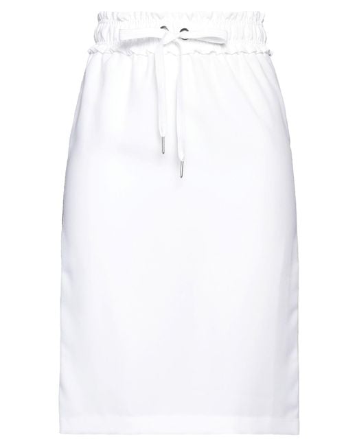 Pinko White Midi Skirt Polyester, Polyamide, Elastane