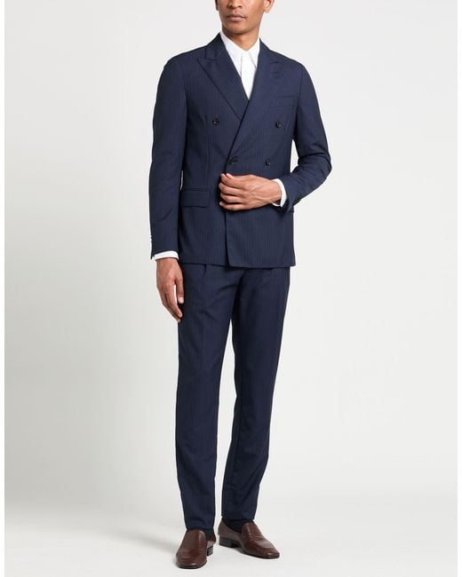 Lardini Blue Midnight Suit Wool for men