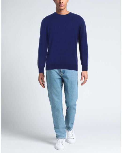 Kangra Blue Sweater Wool, Silk, Cashmere for men