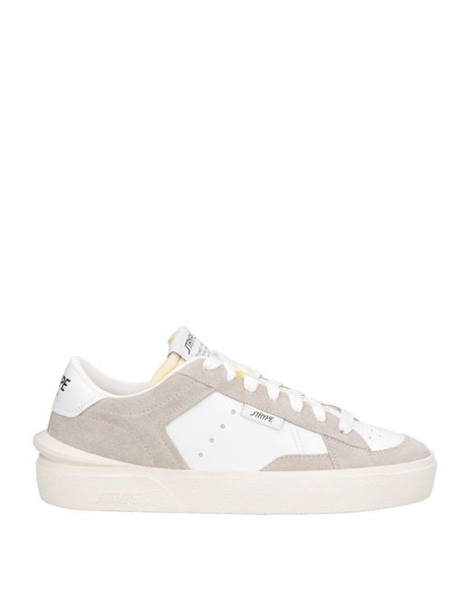 Strype White Sneakers Leather, Textile Fibers