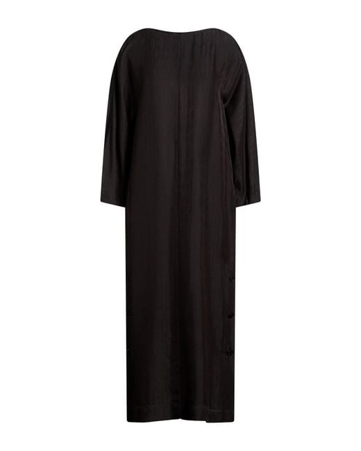 Agnona Black Midi Dress Viscose, Silk